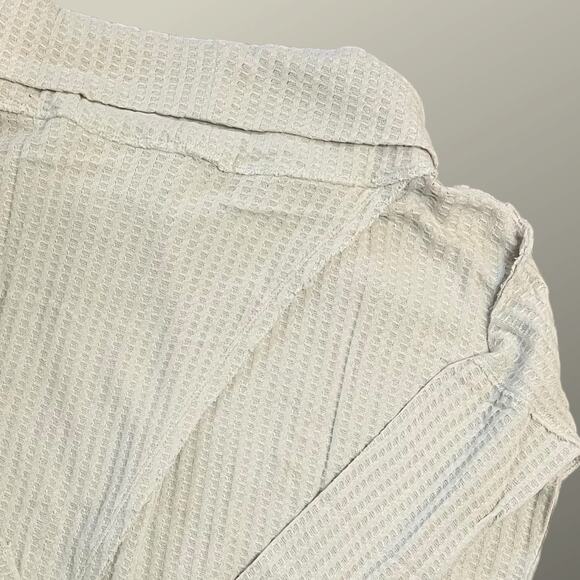 FREE PEOPLE NEW JUICY LONG SLEEVE WAFFLE KNIT OVERSIDED THERMAL STONE COLD XS - Picture 10 of 14